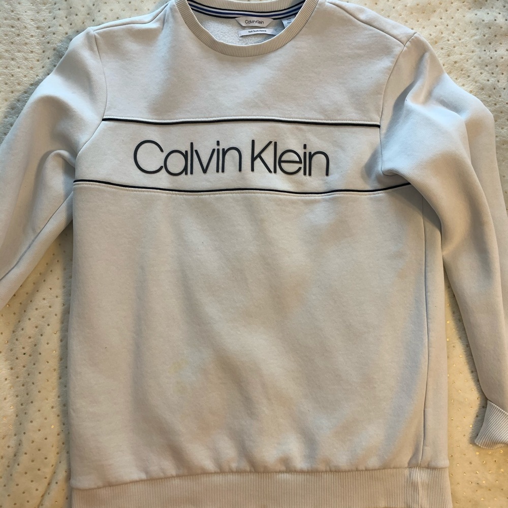 White Calvin Klein soft touch crew neck